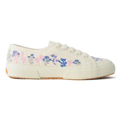 2750 オーガニック フラワーズ エンブロイダリ―｜ORGANIC FLOWERS EMBROIDERY（WHITE AVORIO-BLUE-PINK）