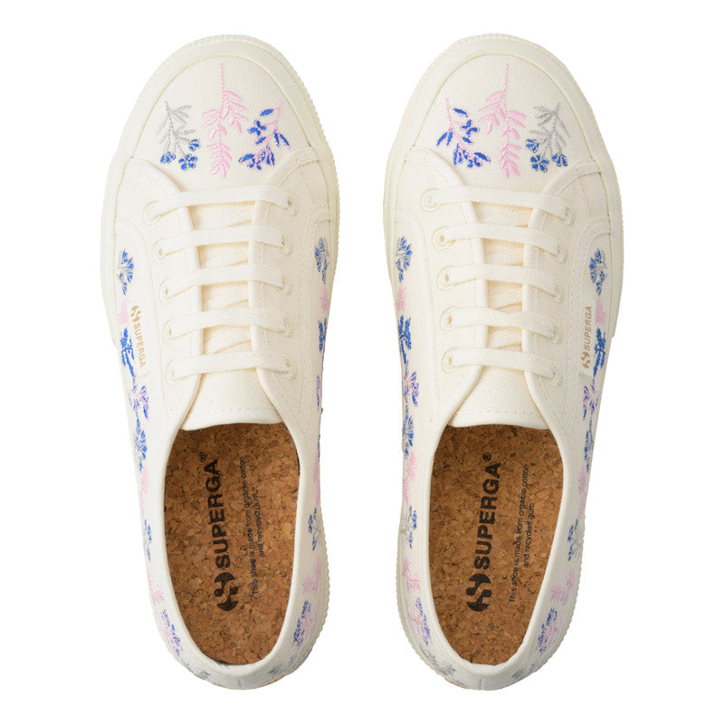 2750 オーガニック フラワーズ エンブロイダリ―｜ORGANIC FLOWERS EMBROIDERY（WHITE AVORIO-BLUE-PINK）