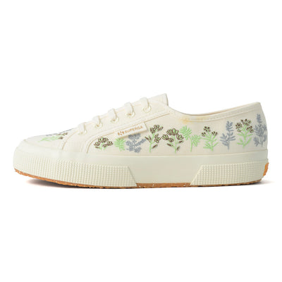 2750 ORGANIC FLOWERS EMBROIDERY_WHITE AVORIO-GREEN-CHOCOLATE_A1I