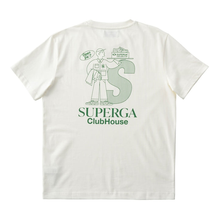 Tシャツ スペルガ クラブハウス｜T-SHIRT SUPERGA CLUBHOUSE（WHITE AVORIO-GREEN） –  スペルガ｜SUPERGA 公式サイト