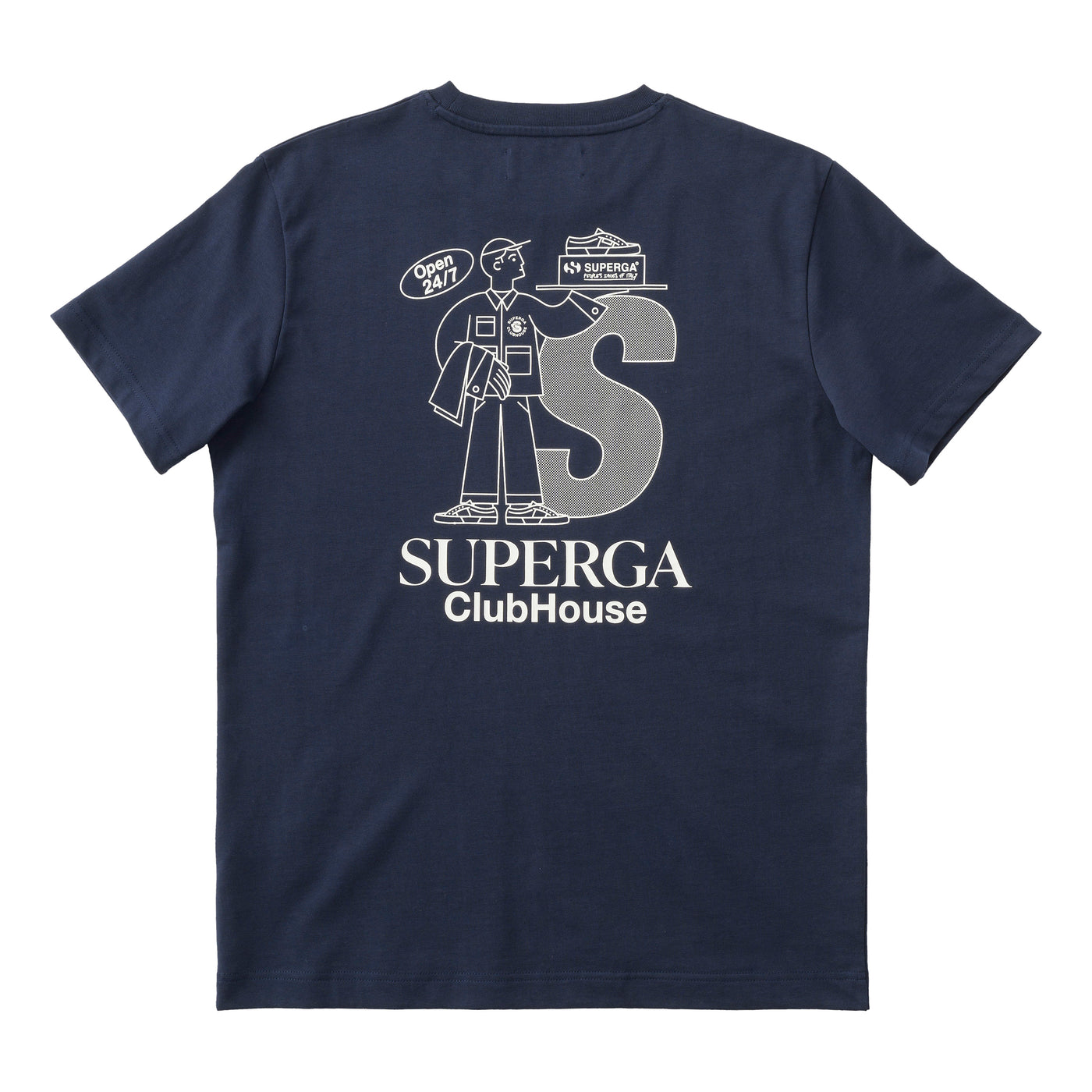 Tシャツ スペルガ クラブハウス｜T-SHIRT SUPERGA CLUBHOUSE（NVY-WHITEAVORIO）