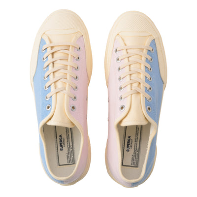 2432 ワークス ローカット マルチカラー デニム｜WORKS LC MUL-COL DENIM（BLUE PINK-OFF WHITE）