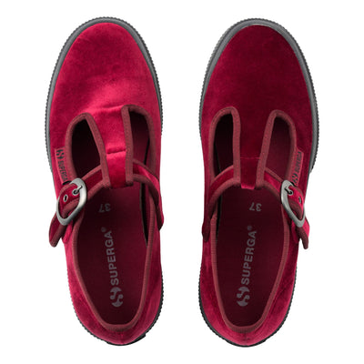 2542 メリージェーン ベルベット｜MARY JANE VELVET（RED BORDEAUX-F BLACK）