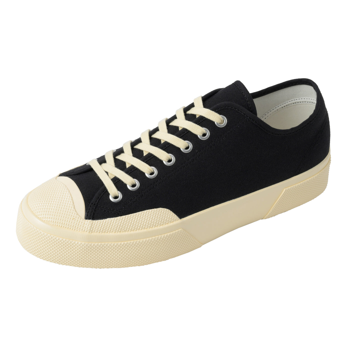 2432 ワークス ローカット コットンキャンバス｜WORKS LCUT COTON CANVAS（BLACK-OFF WHITE）