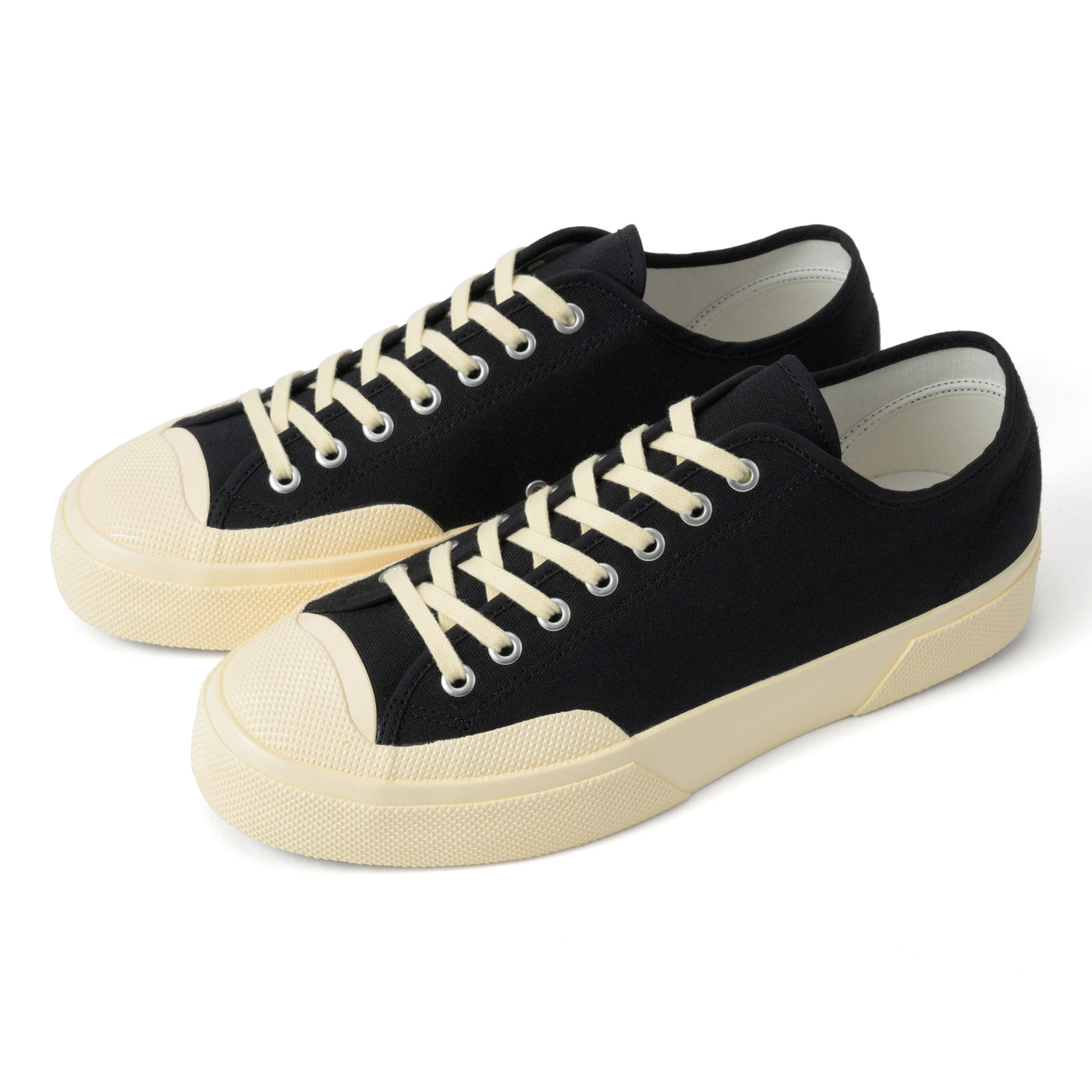 2432 ワークス ローカット コットンキャンバス｜WORKS LCUT COTON CANVAS（BLACK-OFF WHITE）