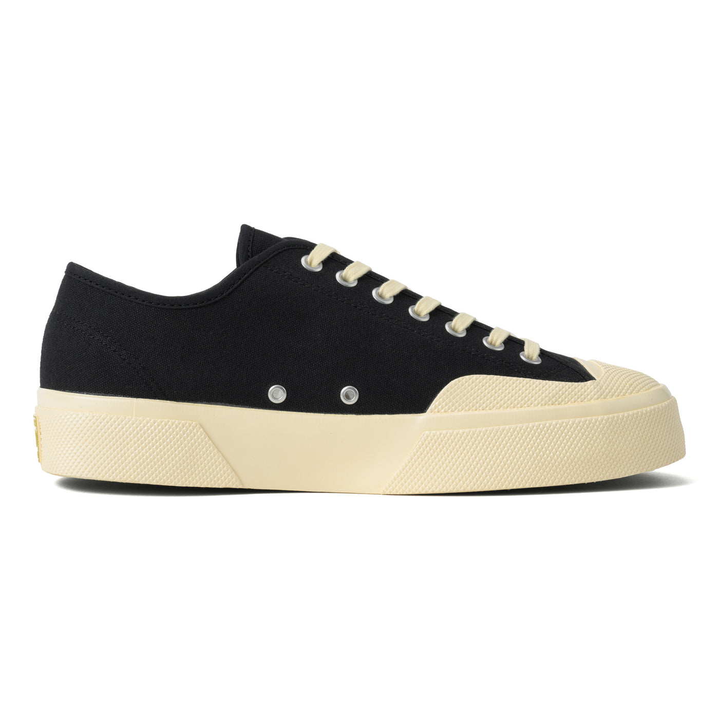 2432 ワークス ローカット コットンキャンバス｜WORKS LCUT COTON CANVAS（BLACK-OFF WHITE）