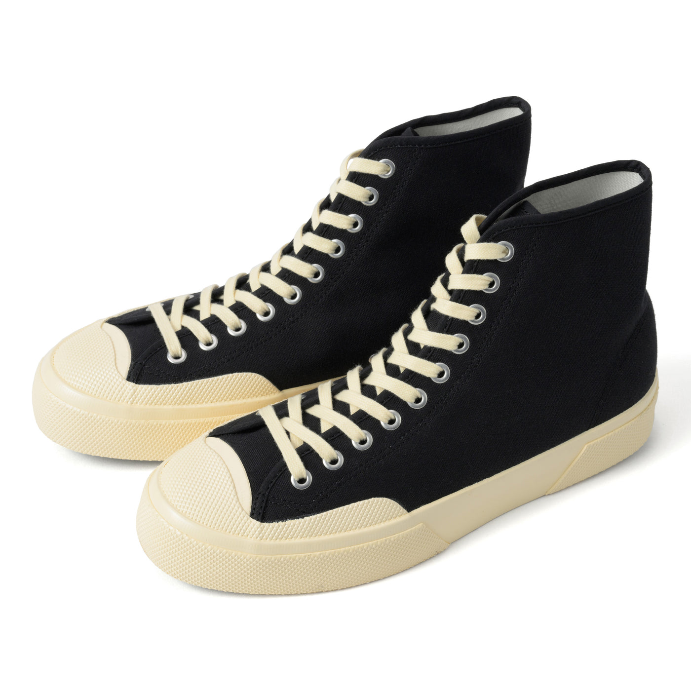 2433 ワークス ハイカット コットンキャンバス｜WORKS HCUT COTON CANVAS（BLACK-OFF WHITE）