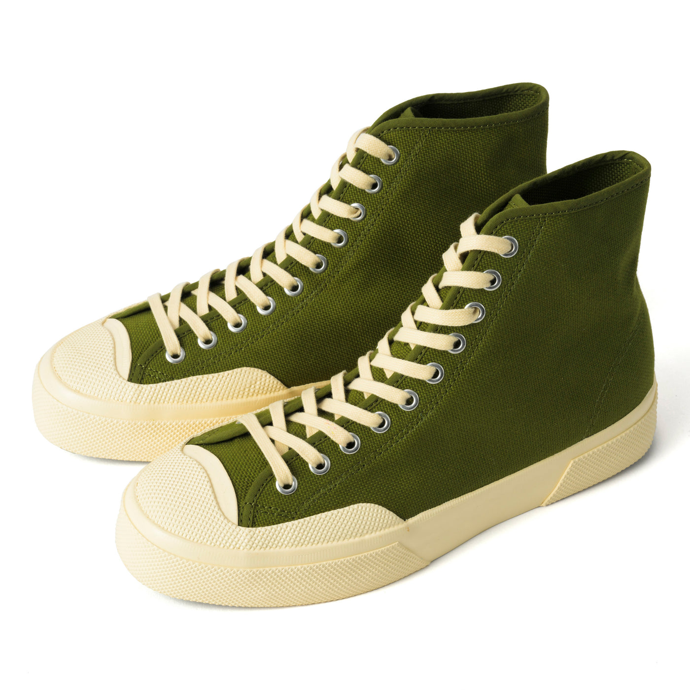 2433 ワークス ハイカット コットンキャンバス｜WORKS HCUT COTON CANVAS（GREEN-OFF WHITE）