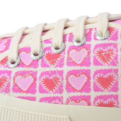 3750 ハートクロシェプリント レッジェーラ｜HEART CROCHET PRINT LEGGERA（PINK-BEIGE-CORAL）