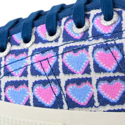 3750 ハートクロシェプリント レッジェーラ｜HEART CROCHET PRINT LEGGERA（BLUE MD COBALT-AZURE）