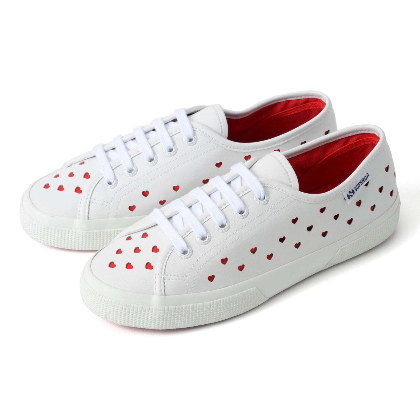 3750 ハート ヴィーガン マテリアル レッジェーラ｜HEARTS VEGAN MATERIAL LEGGERA（WHITE-RED）