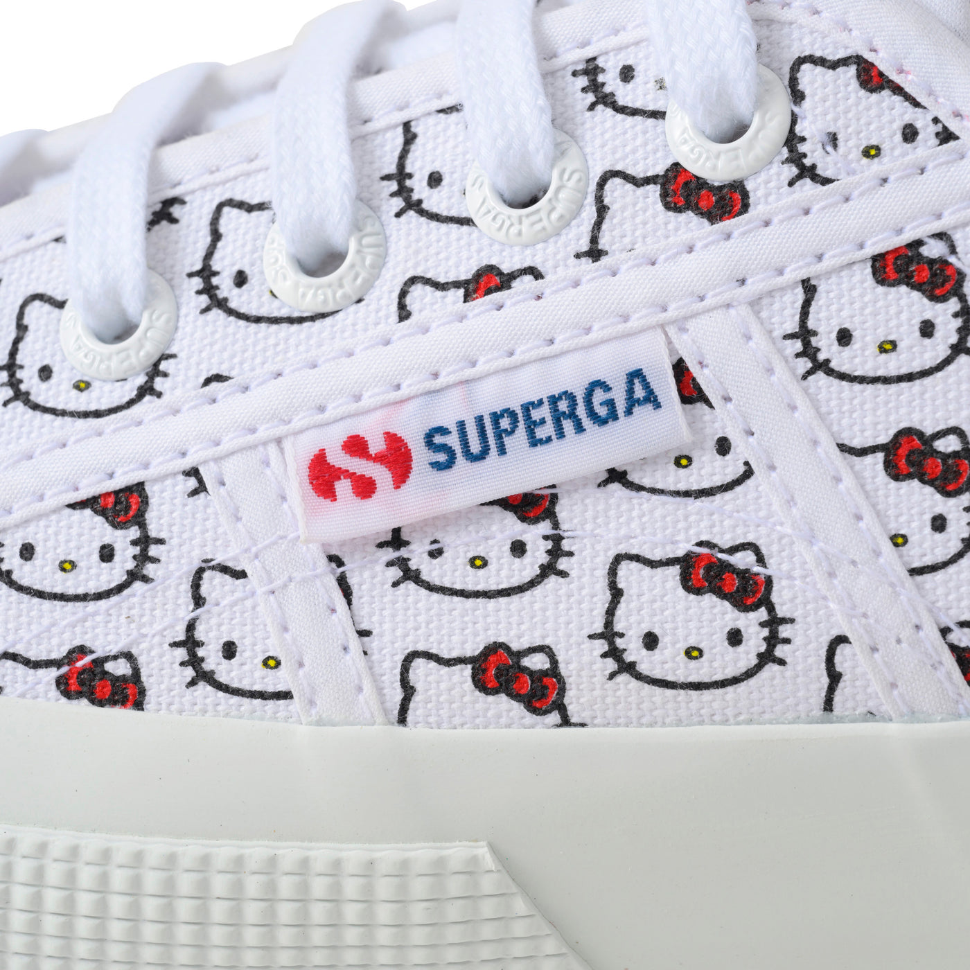 2750 コットン プリント ハローキティ｜ COT PRINT HELLO KITTY（WHITE-RED）