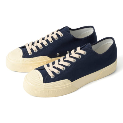 2432 ワークス ローカット コットンキャンバス｜WORKS LOW CUT COTON CANVAS（NAVY-OFF WHITE）