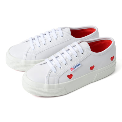 3740 プラットフォーム ハート ヴィーガンマテリアル レッジェーラ｜PLATFORM HEARTS VEGAN MATERIAL LEGGERA（WHITE-RED）