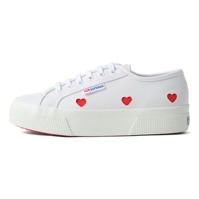 3740 プラットフォーム ハート ヴィーガンマテリアル レッジェーラ｜PLATFORM HEARTS VEGAN MATERIAL LEGGERA（WHITE-RED）