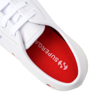 3740 プラットフォーム ハート ヴィーガンマテリアル レッジェーラ｜PLATFORM HEARTS VEGAN MATERIAL LEGGERA（WHITE-RED）