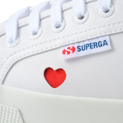 3740 プラットフォーム ハート ヴィーガンマテリアル レッジェーラ｜PLATFORM HEARTS VEGAN MATERIAL LEGGERA（WHITE-RED）